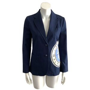 Lauren Ralph Lauren Navy Blazer French Long Sleeve Button Front 0